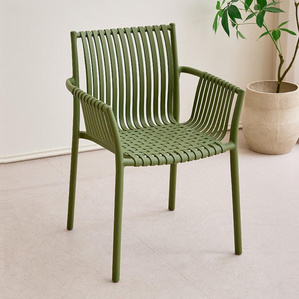 Silla Madrid con Brazos, Color Verde Olivo, Con espaldar y diseño Moderno