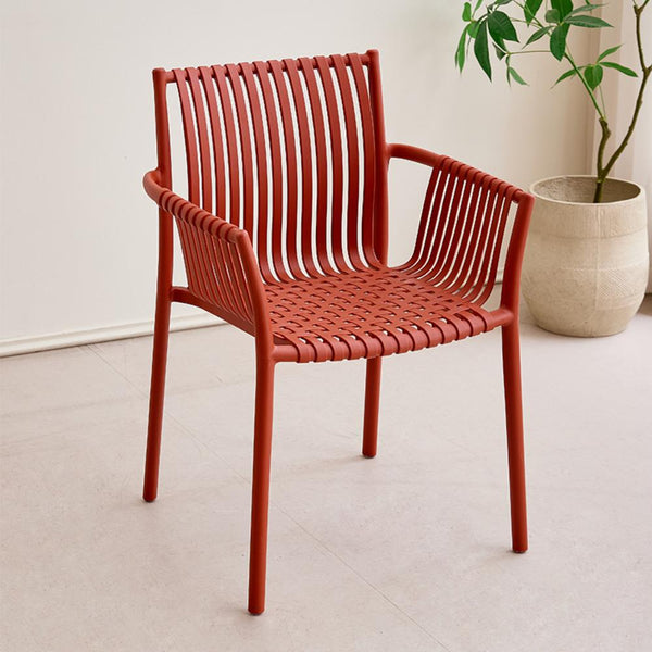 Silla Madrid con Brazos, Color Rojo, Con espaldar y diseño Moderno