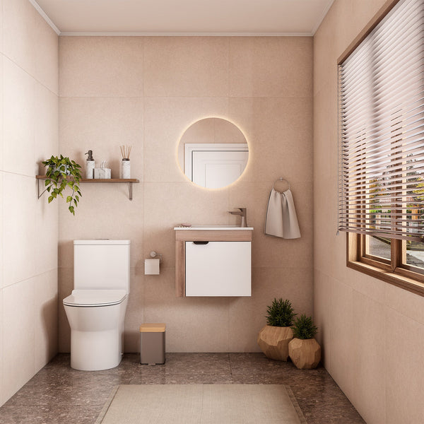 Mueble Para Baño Jasmim Roble y Blanco
