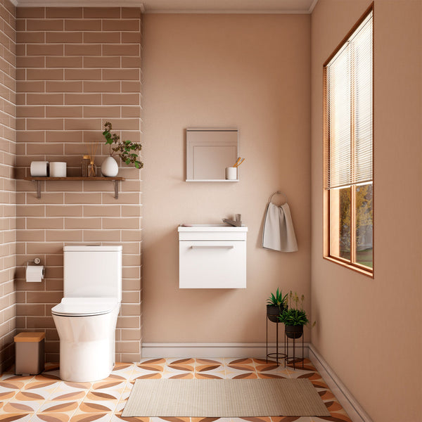 Mueble Para Baño Agata Blanco Con Lavamanos Y Espejo