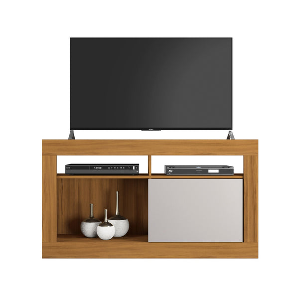 Rack Tv 50 Nogal Y Blanco