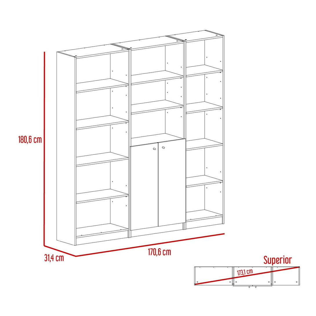 Combo de Bibliotecas Home Eco, Blanco Incluye Tres Bibliotecas - VIRTUAL MUEBLES