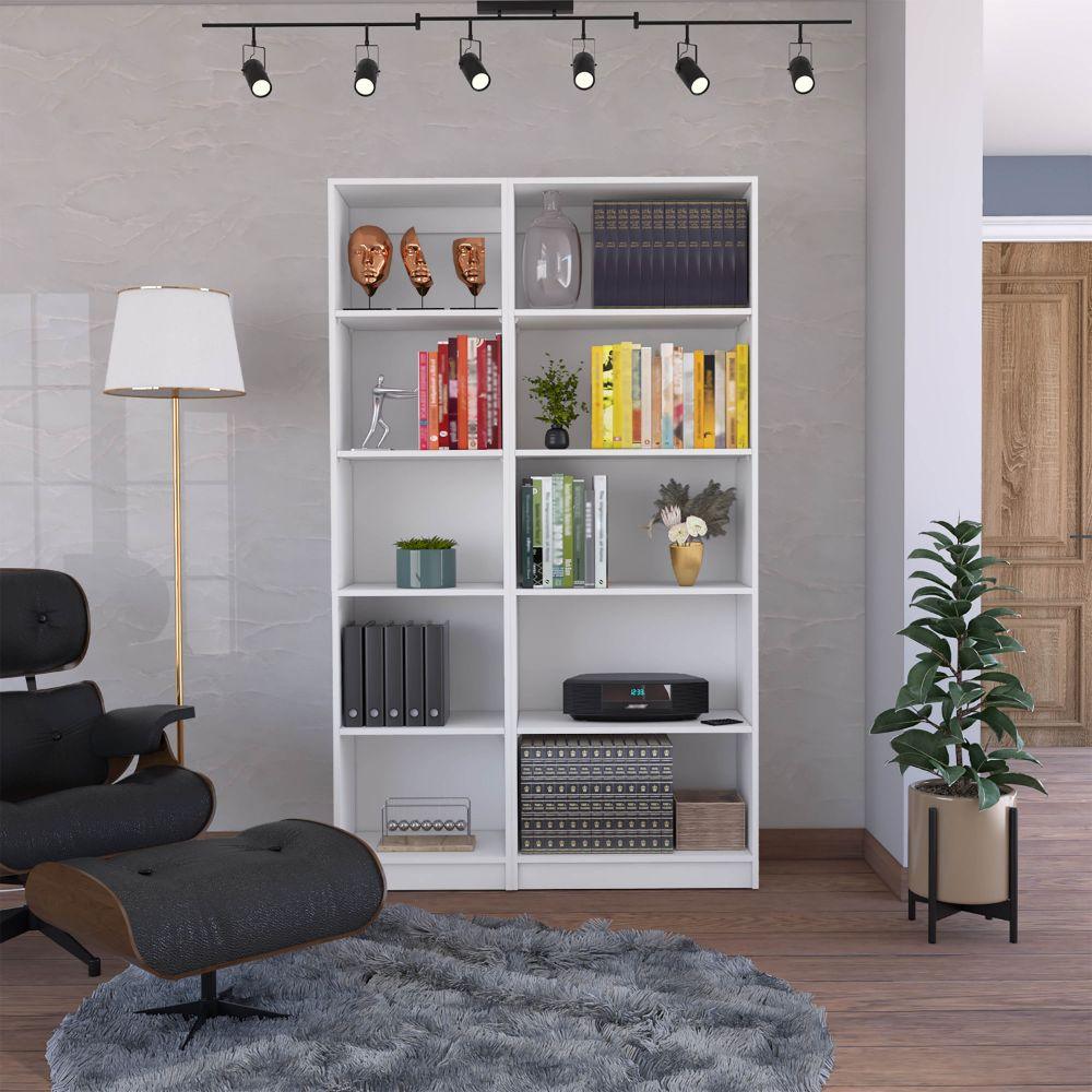 Combo de Bibliotecas Home, Blanco, Incluye Dos Bibliotecas sin puerta - VIRTUAL MUEBLES