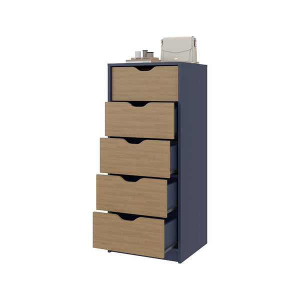 Organizador Brasilia, Azul y Kronos Fresno, con cinco cajones multiusos deslizables