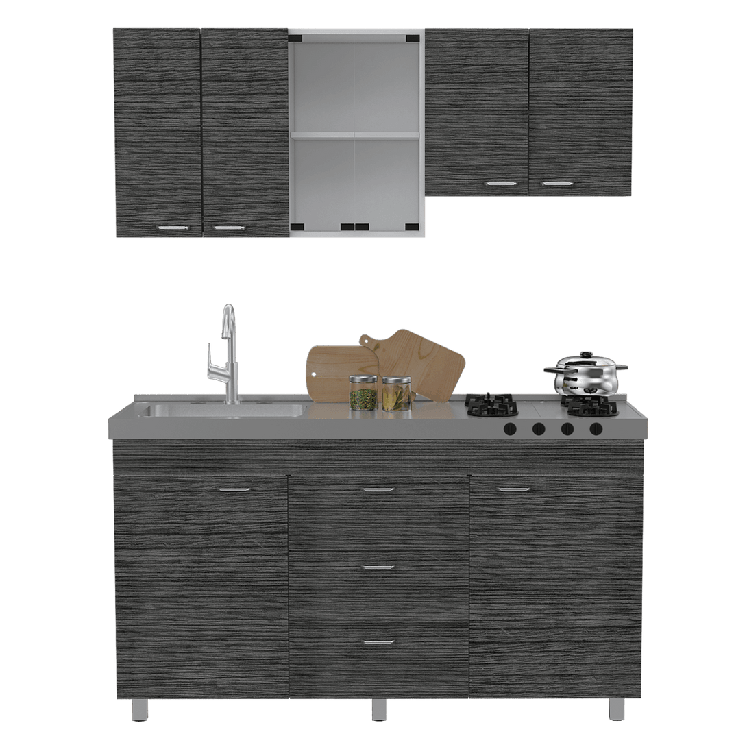 Cocina Integral Laurel color Gris y Blanco.