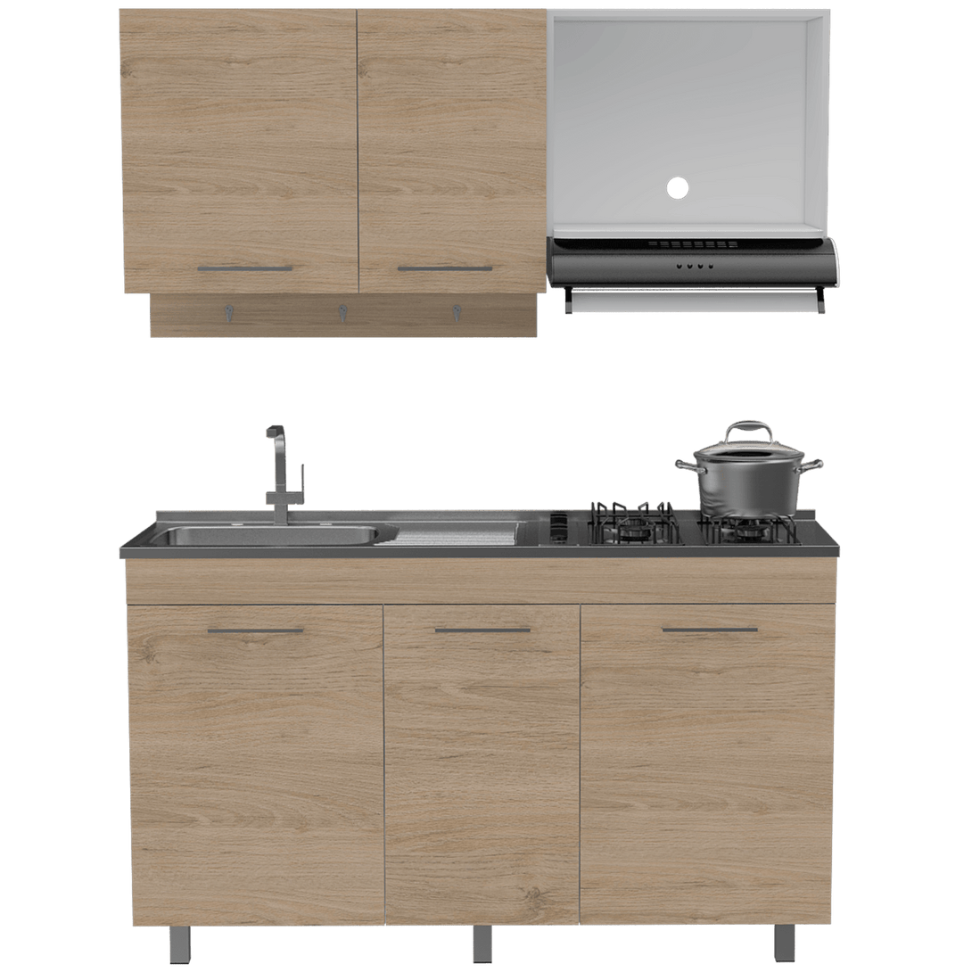 Cocina Integral Deneb color Beige y Blanco.