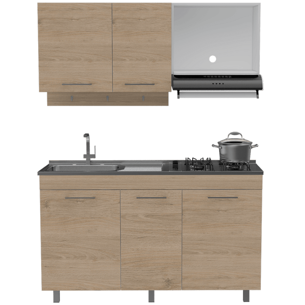 Cocina Integral Deneb color Beige y Blanco.