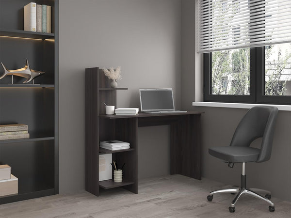 Escritorio Vilna, Grafito, con Amplia Superficie de Trabajo