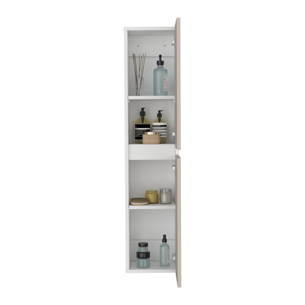 Mueble  Auxiliar para Baño High, Capri y Kronos Blanco, con espacio para almacenar objetos y es de facil instalación ZF