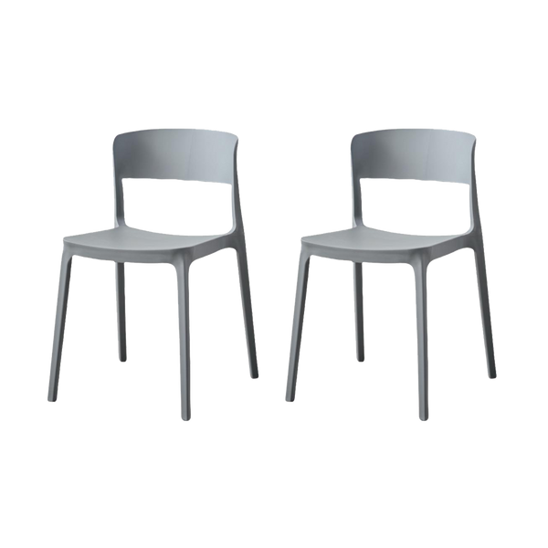 Silla Monaco, Color Gris Oscuro, Con espaldar y diseño Moderno X2