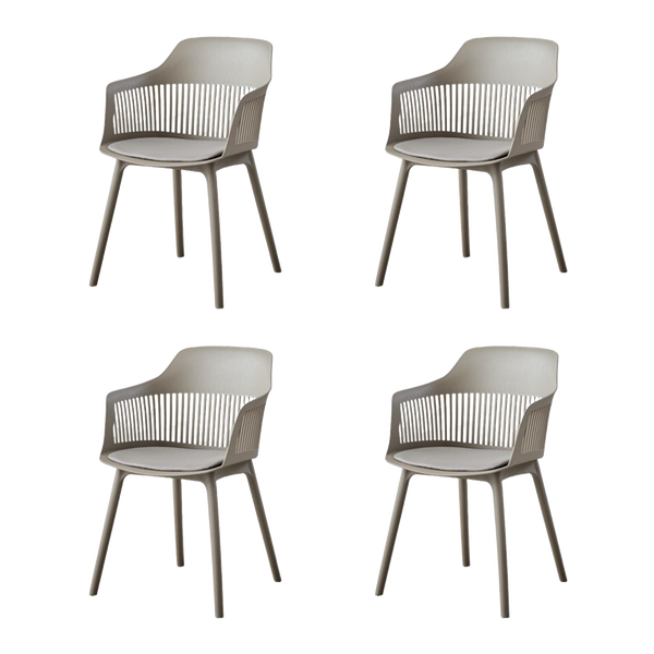 Silla Con Cojin Max, Color Taupe, Con espaldar y cojín X4