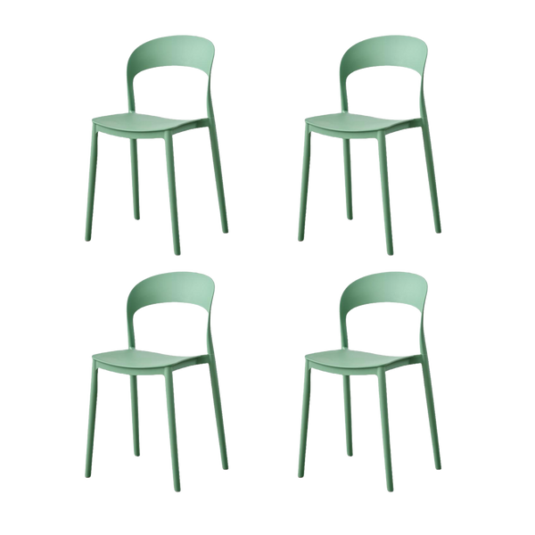 Silla Patrick, Color Verde Oliva, Con espaldar y diseño Moderno X4